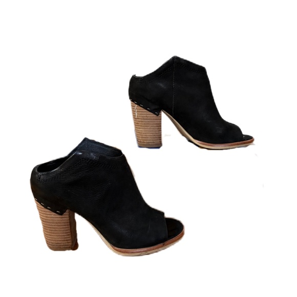 Dolce Vita Noa Peep Toe block heel bootie black 7.5 - Picture 2 of 10